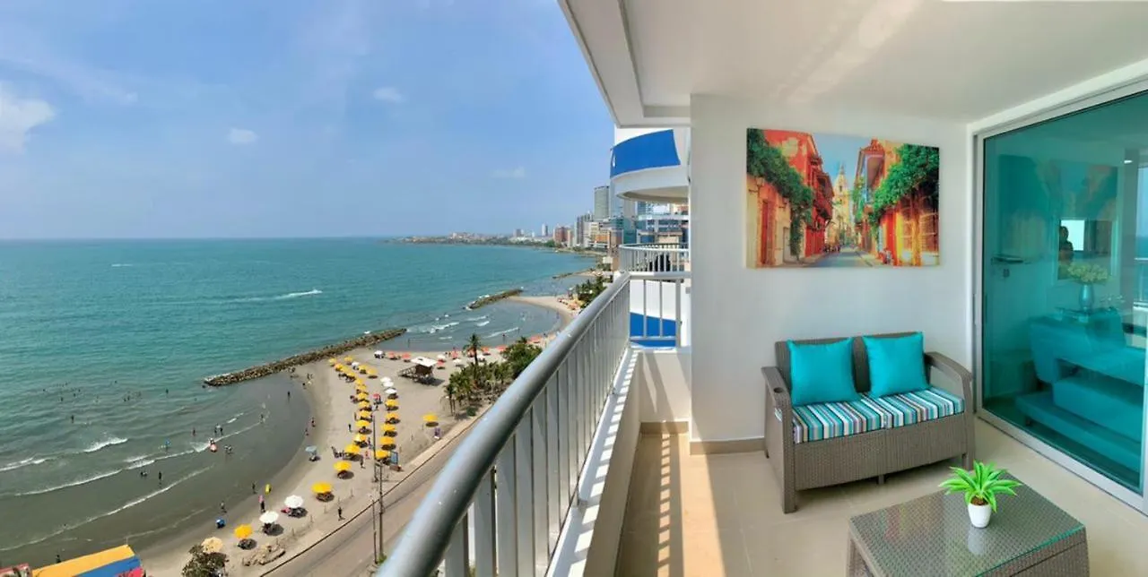2 Bedroom Beachfront Apartment 2P1-Al2 With Pool And Wifi Cartagena